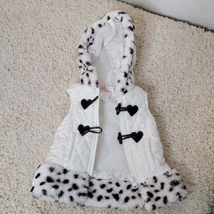 Little Lass white vest jacket size 12months